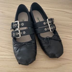 Miu Miu buckle detailed ballerina